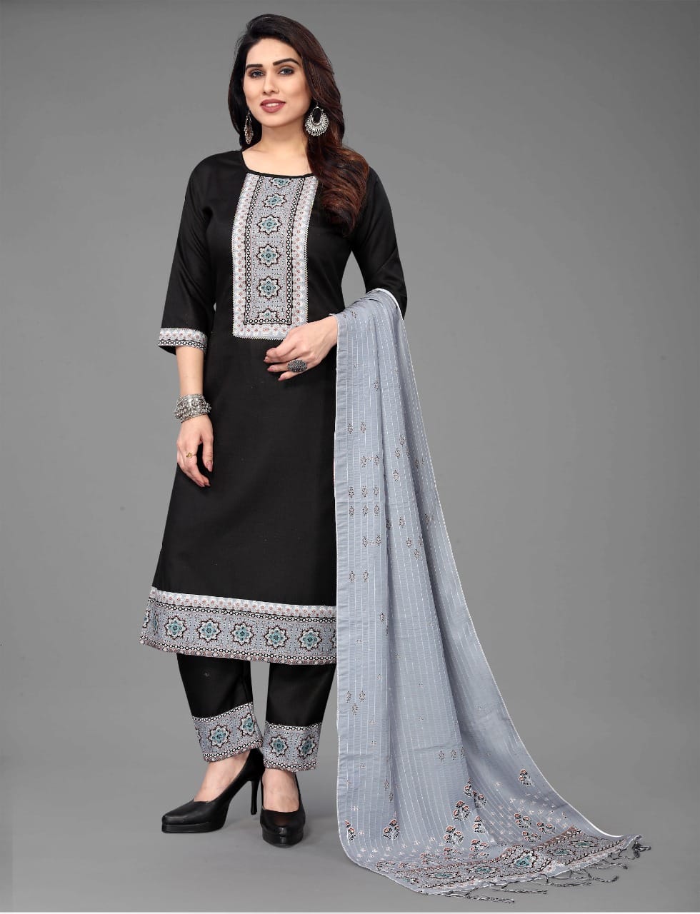 Shamal Printed Magic Cotton Kurti With Bottom Dupatta Wholesale Market In Surat
